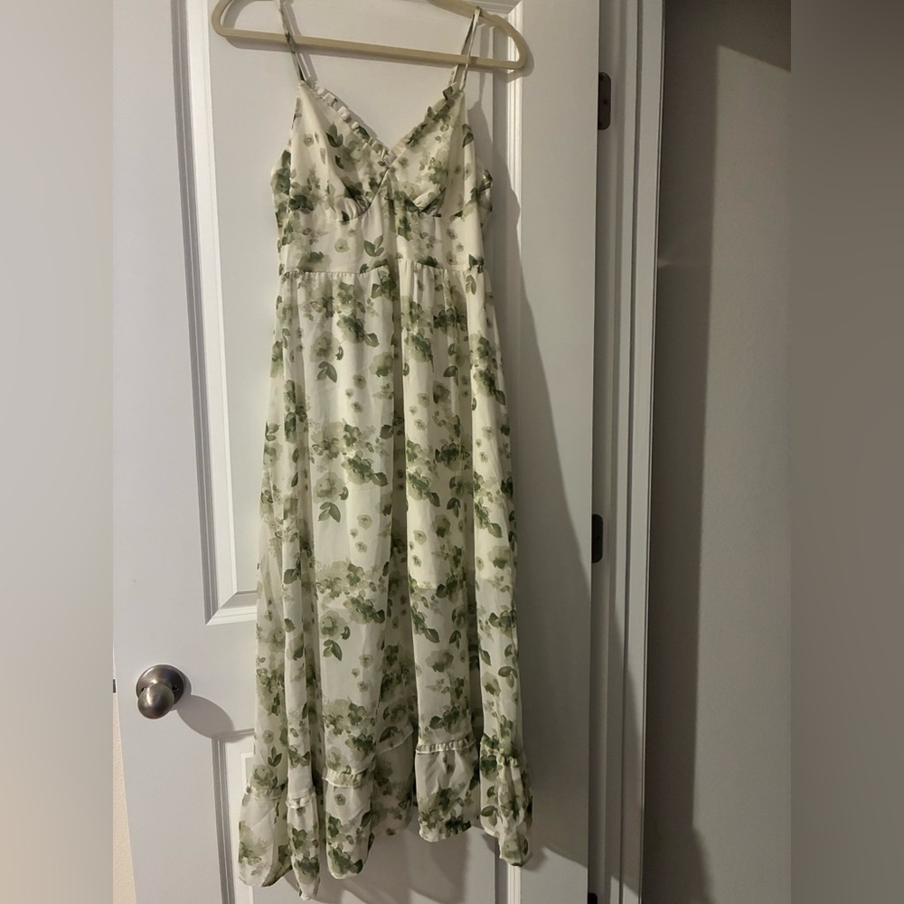 Cupshe Green Floral Midi Dress